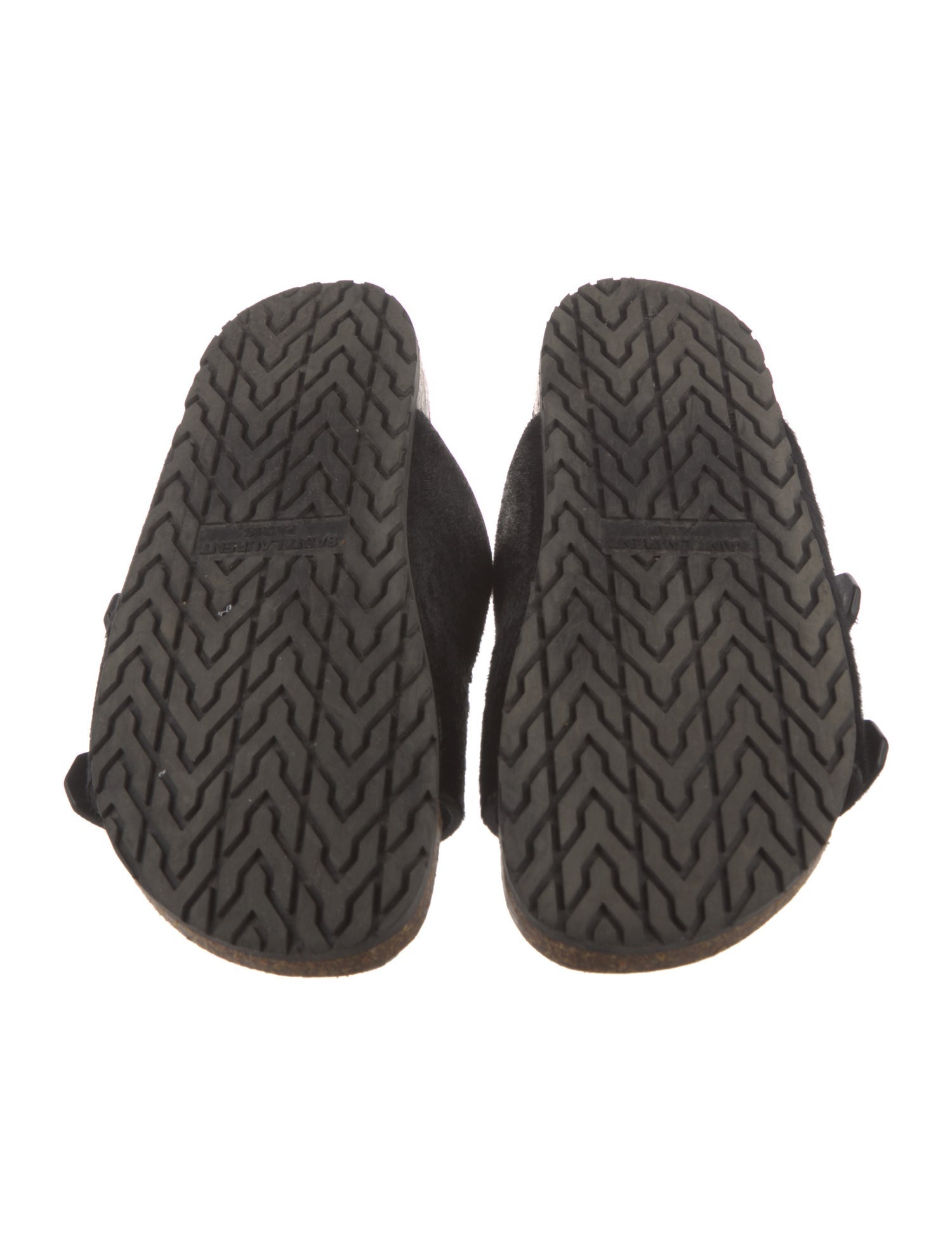 Saint Laurent Ponyhair Slides