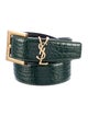 Saint Laurent Skinny Embossed Leather Belt