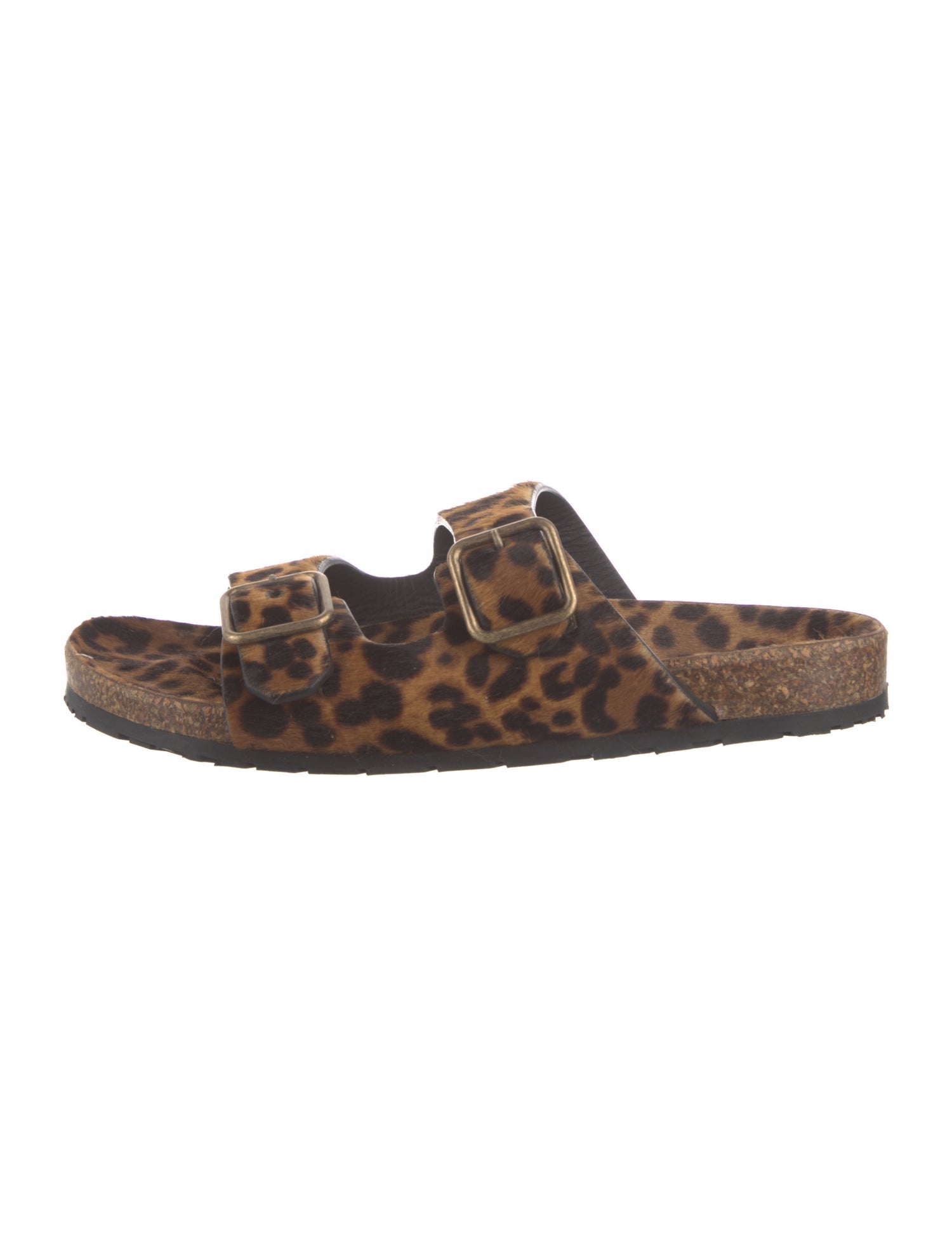 Saint Laurent Ponyhair Animal Print Slides
