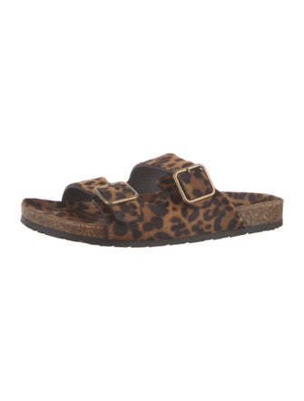 Saint Laurent Ponyhair Animal Print Slides