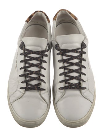 Saint Laurent Leather Animal Print Sneakers
