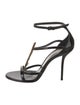 Saint Laurent Patent Leather T-Strap Sandals