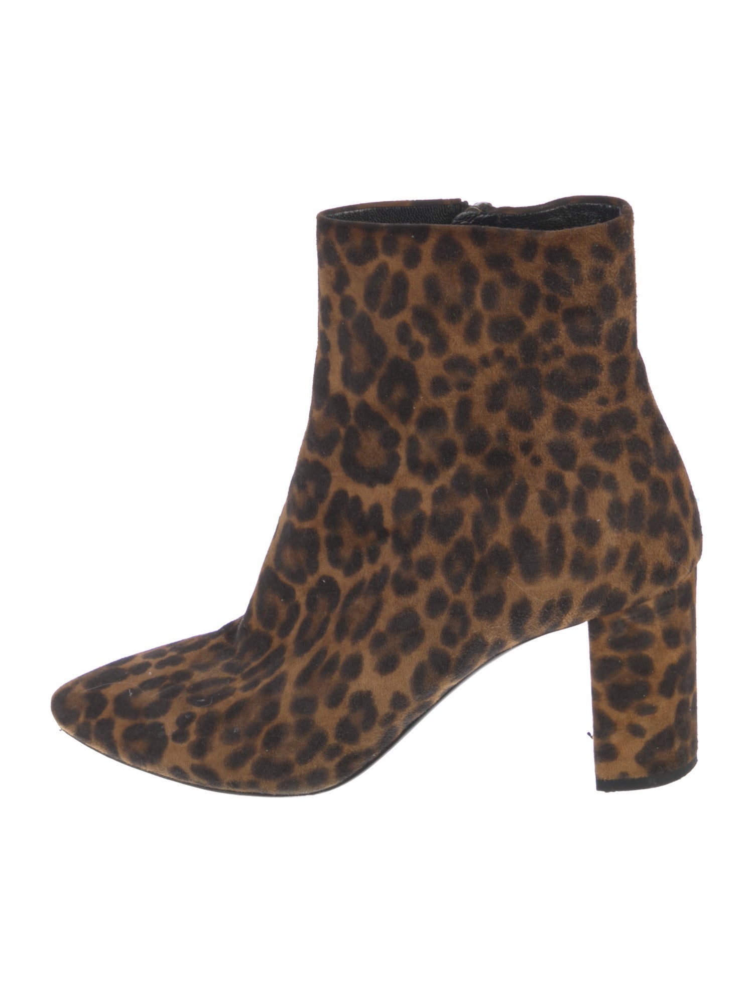Saint Laurent Suede Animal Print Boots