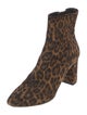 Saint Laurent Suede Animal Print Boots