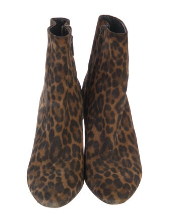 Saint Laurent Suede Animal Print Boots