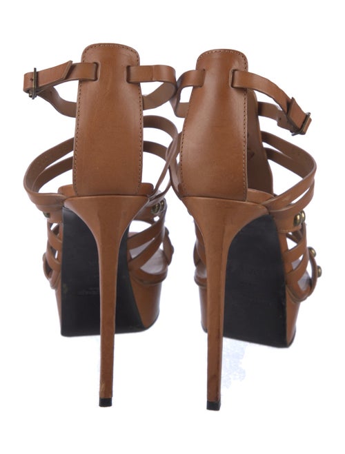 Saint Laurent Leather Studded Accents Gladiator Sandals