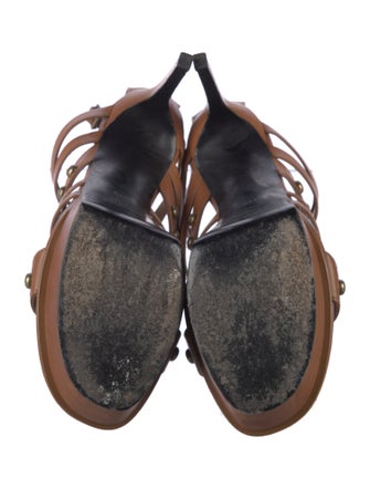 Saint Laurent Leather Studded Accents Gladiator Sandals