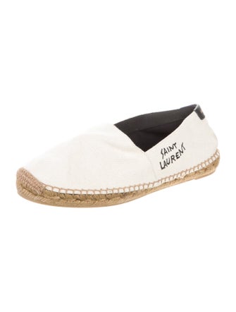 Saint Laurent Canvas Embroidered Accent Espadrilles