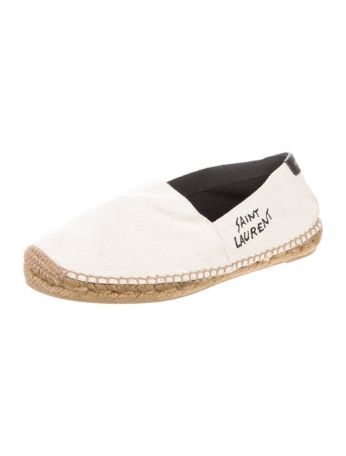 Saint Laurent Canvas Embroidered Accent Espadrilles