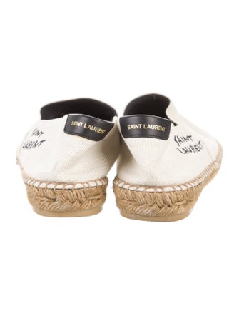 Saint Laurent Canvas Embroidered Accent Espadrilles
