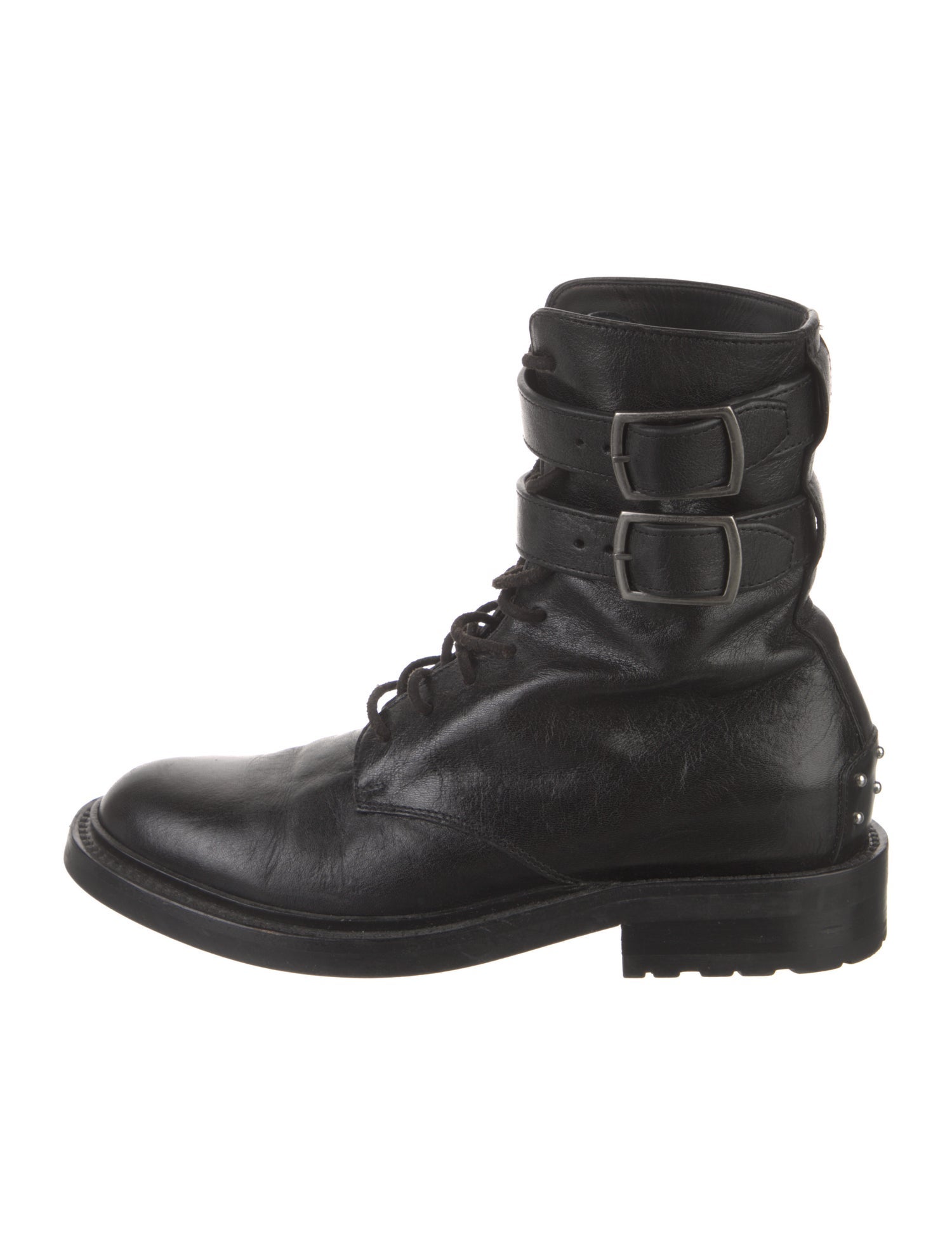 Saint Laurent Leather Combat Boots