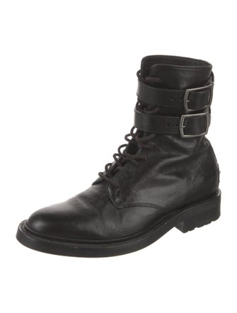 Saint Laurent Leather Combat Boots