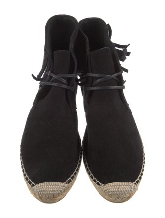 Saint Laurent Suede Fringe Trim Accent Espadrilles