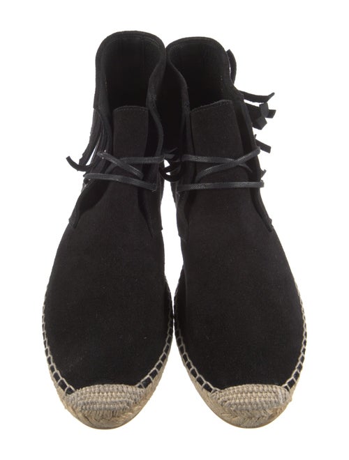 Saint Laurent Suede Fringe Trim Accent Espadrilles