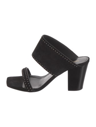 Saint Laurent Suede Studded Accents Slides