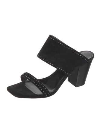 Saint Laurent Suede Studded Accents Slides