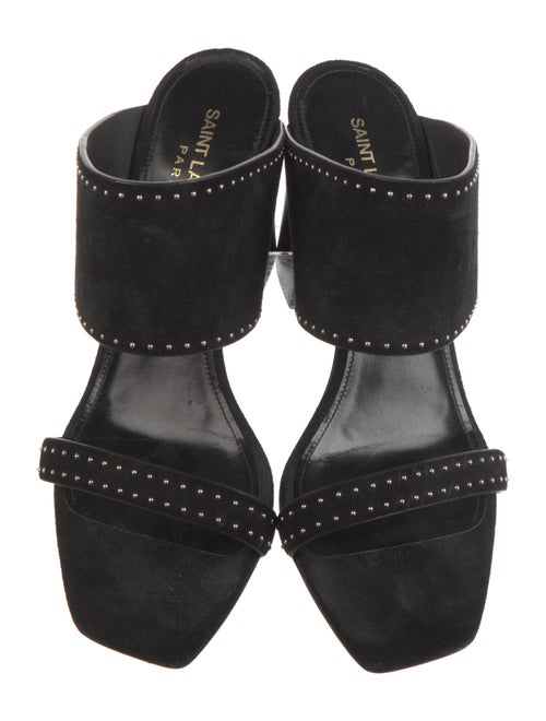 Saint Laurent Suede Studded Accents Slides