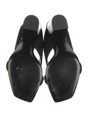 Saint Laurent Suede Studded Accents Slides