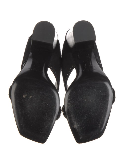 Saint Laurent Suede Studded Accents Slides