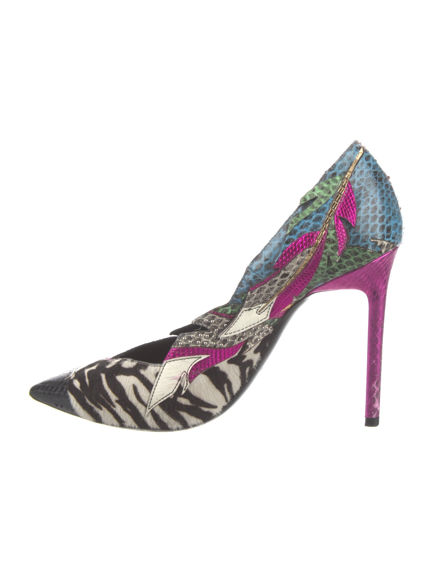 Saint Laurent Leather Animal Print D'Orsay Pumps