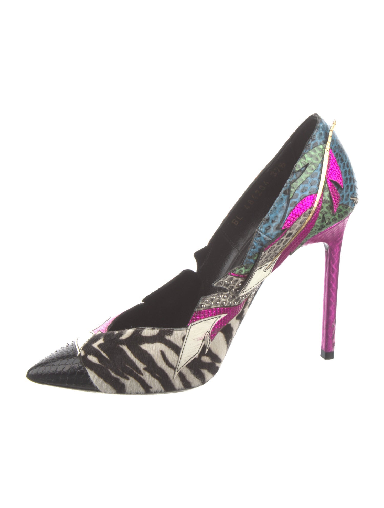 Saint Laurent Leather Animal Print D'Orsay Pumps