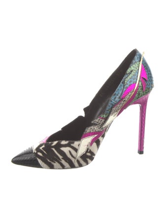 Saint Laurent Leather Animal Print D'Orsay Pumps