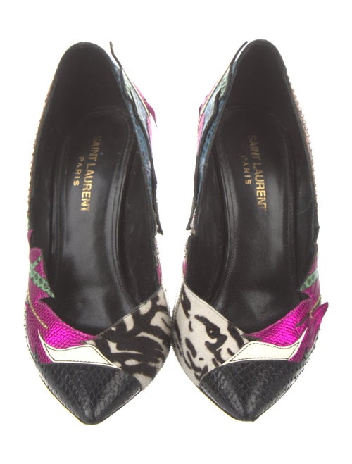Saint Laurent Leather Animal Print D'Orsay Pumps