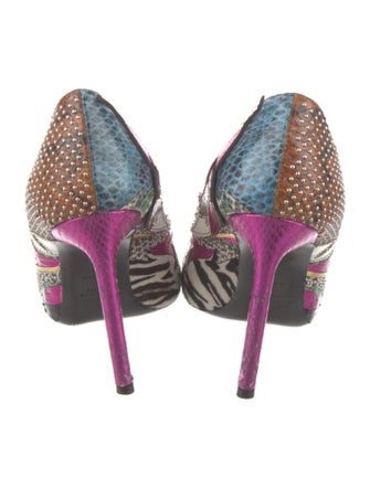 Saint Laurent Leather Animal Print D'Orsay Pumps