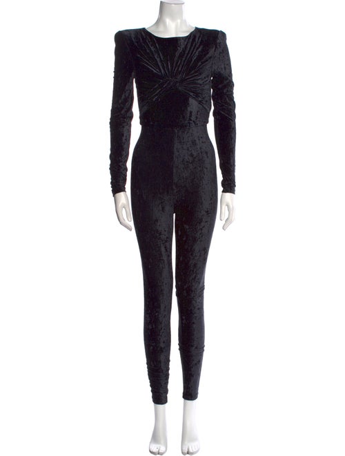Saint Laurent Velour Crew Neck Jumpsuit