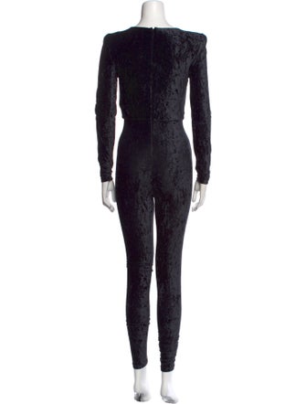 Saint Laurent Velour Crew Neck Jumpsuit