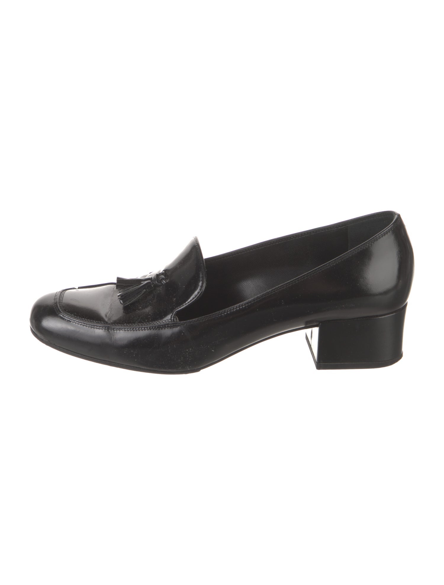 Saint Laurent Leather Tassel Accents Loafers