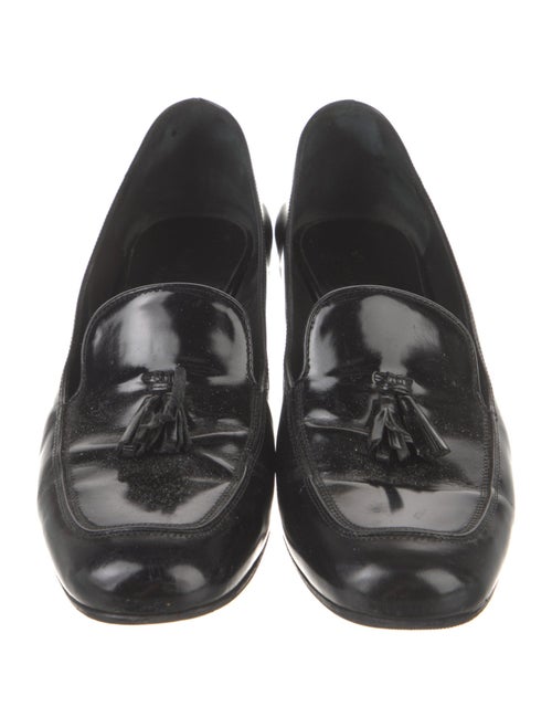 Saint Laurent Leather Tassel Accents Loafers