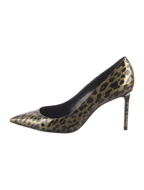 Saint Laurent Patent Leather Animal Print Pumps