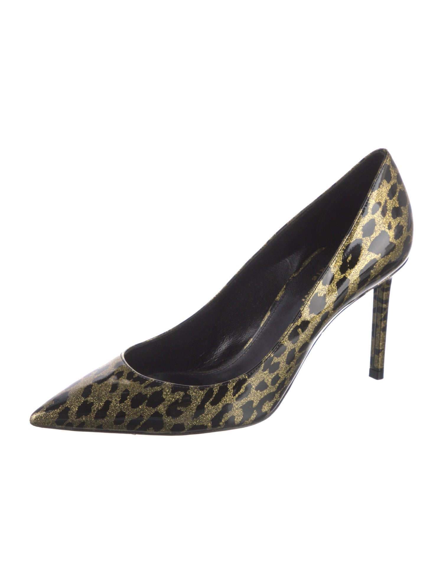 Saint Laurent Patent Leather Animal Print Pumps