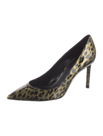 Saint Laurent Patent Leather Animal Print Pumps