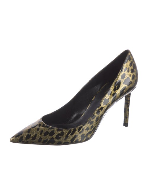 Saint Laurent Patent Leather Animal Print Pumps