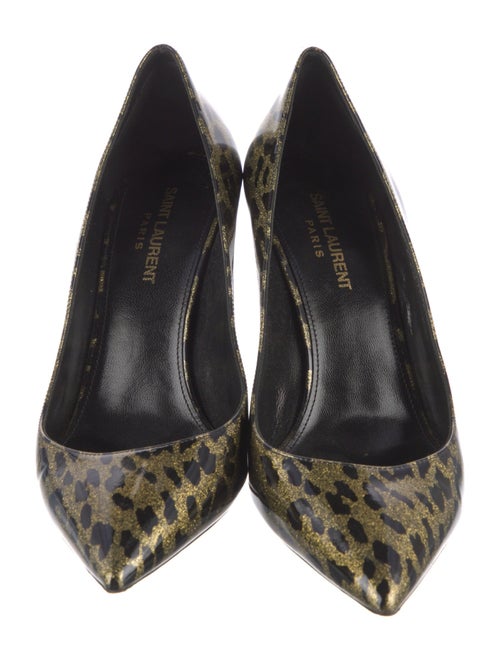 Saint Laurent Patent Leather Animal Print Pumps