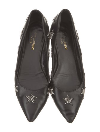 Saint Laurent Leather Studded Accents Flats