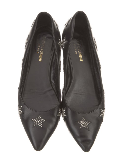 Saint Laurent Leather Studded Accents Flats