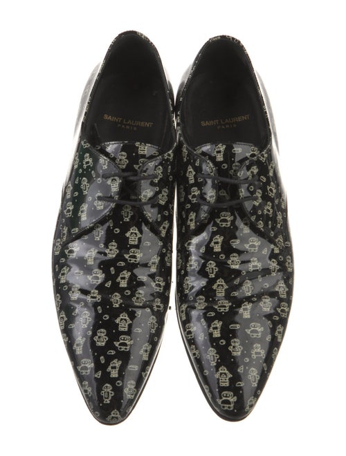 Saint Laurent Patent Leather Printed Derby Shoes