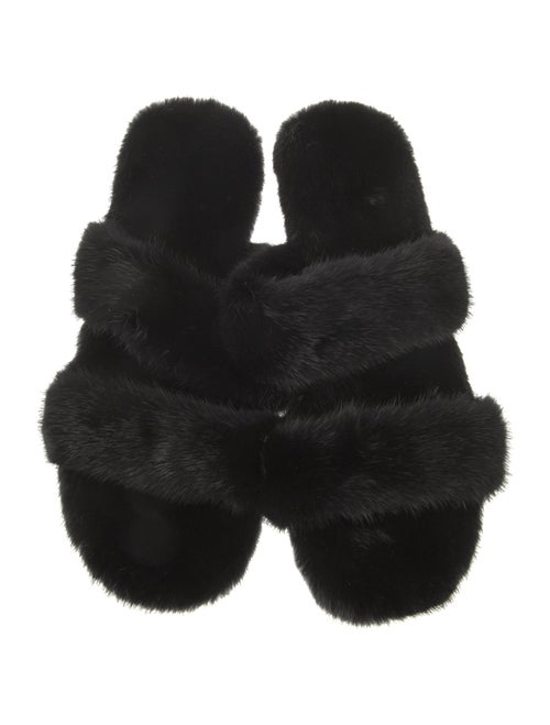 Saint Laurent Mink Slides