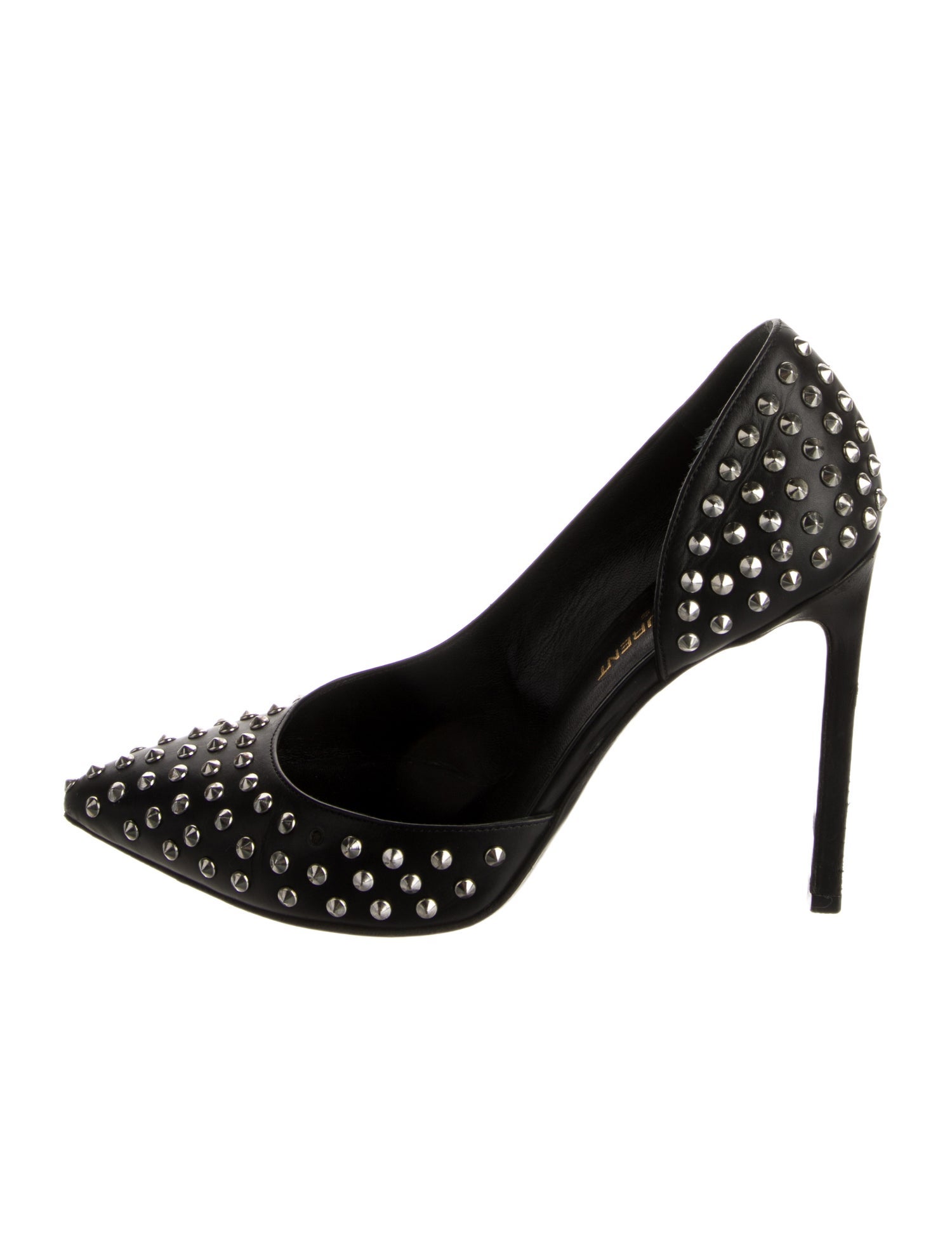 Saint Laurent Leather Studded Accents D'Orsay Pumps
