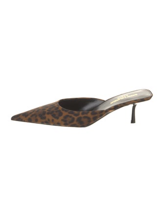 Saint Laurent Canvas Animal Print Mules