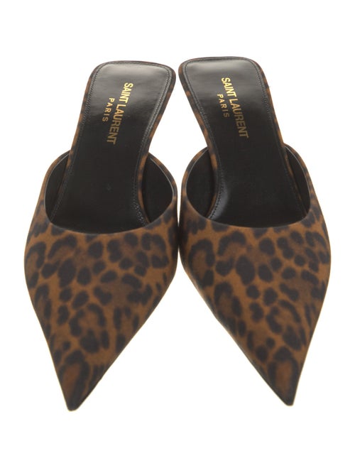 Saint Laurent Canvas Animal Print Mules