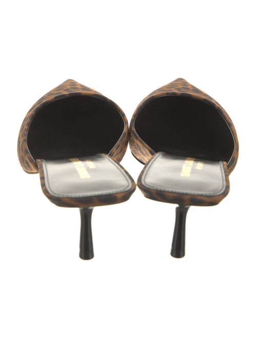 Saint Laurent Canvas Animal Print Mules