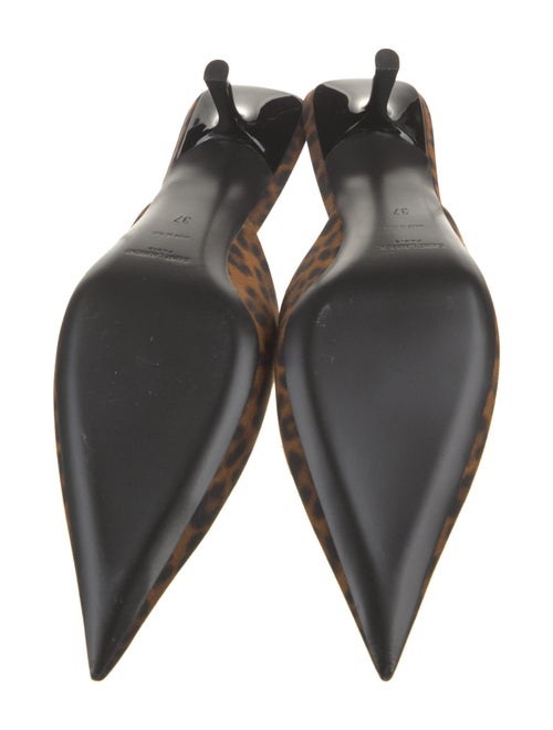 Saint Laurent Canvas Animal Print Mules