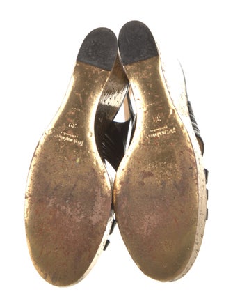 Saint Laurent Patent Leather Slingback Sandals