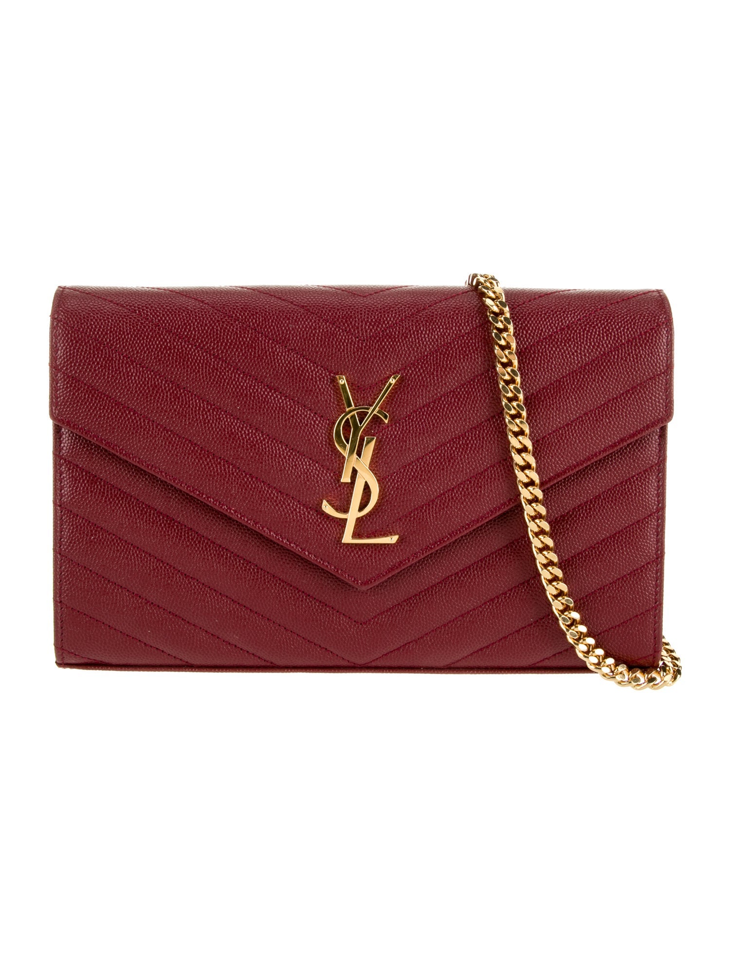 Saint Laurent Leather Cassandre w/ Tags - Red Crossbody Bags