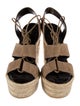 Saint Laurent Suede Leather Trim Embellishment Espadrilles