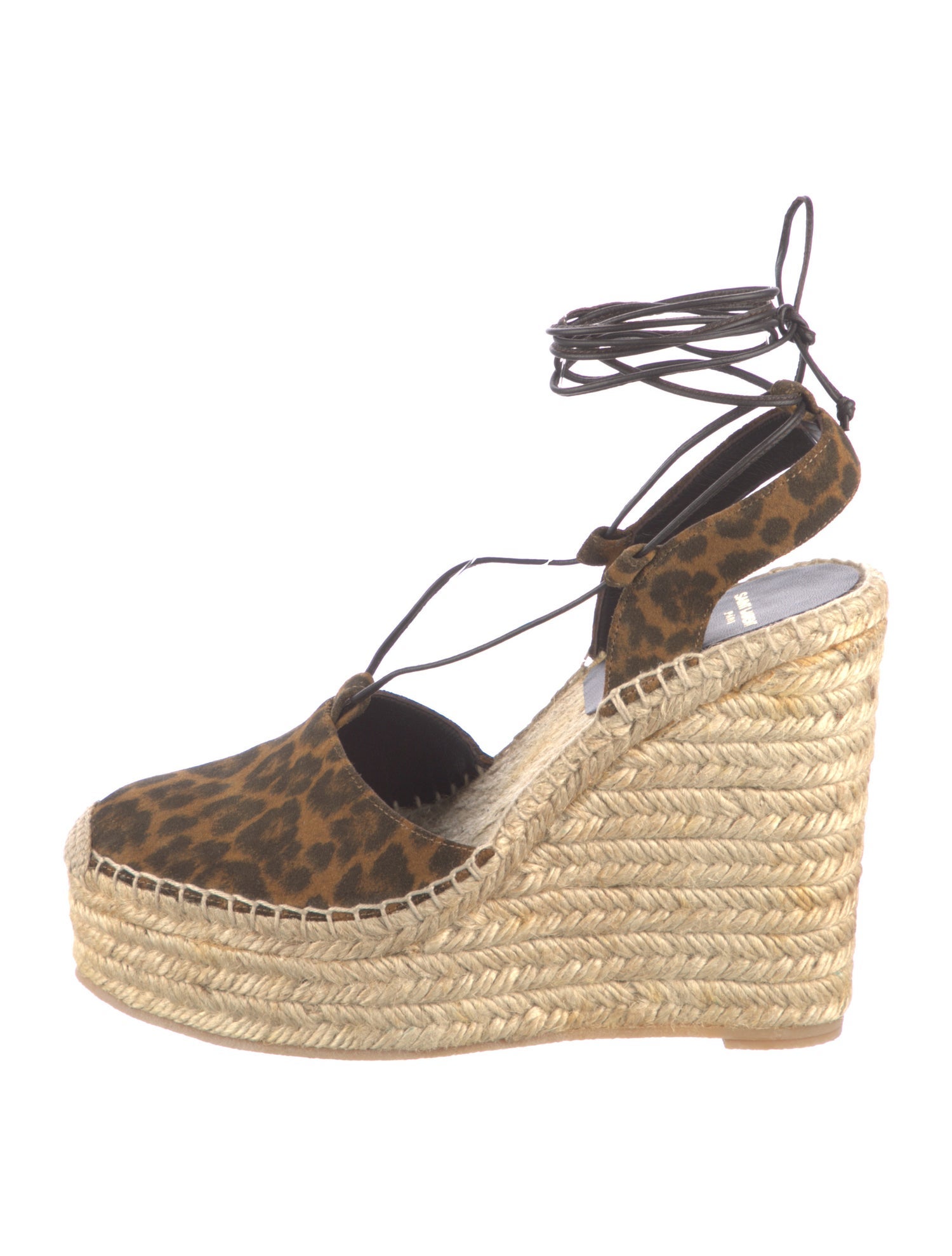 Saint Laurent Suede Animal Print T-Strap Pumps